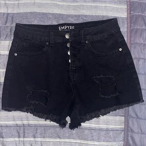 Black Jean Shorts